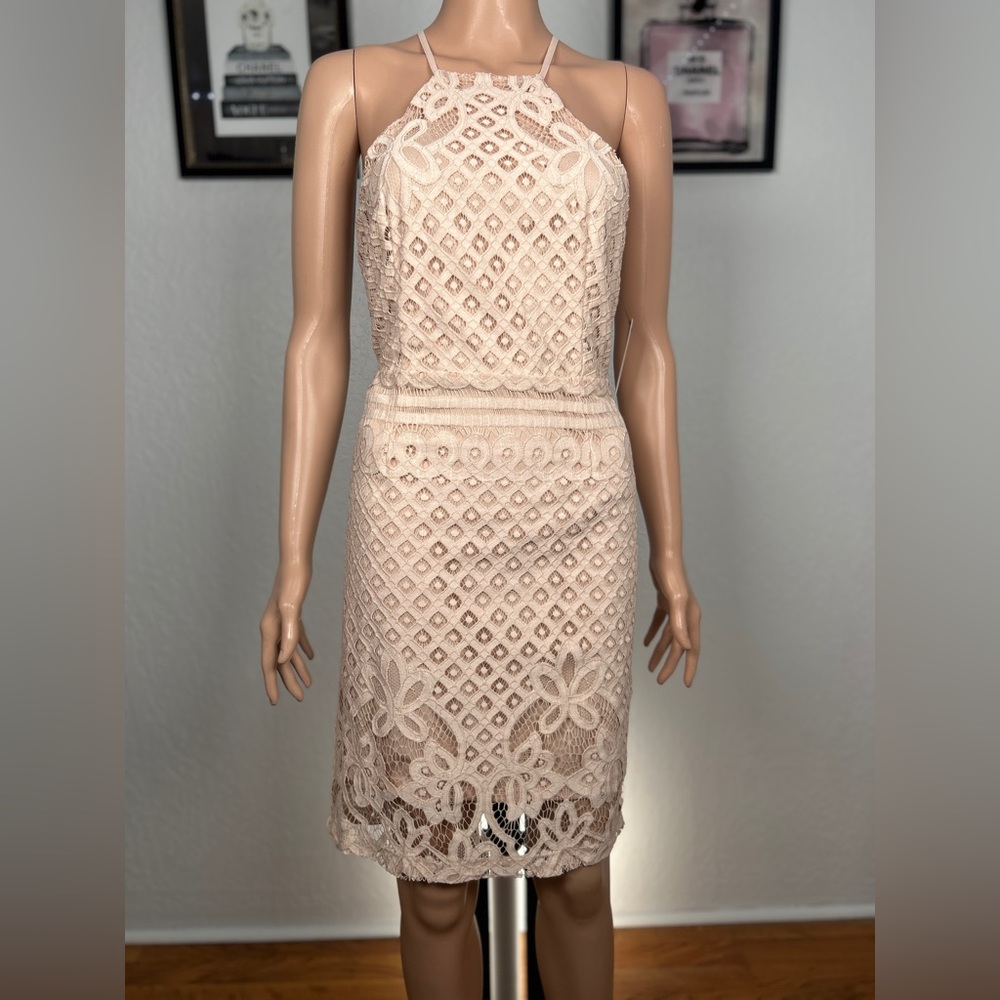 NWT Lulu's Elegant Blush Halter Dress size L